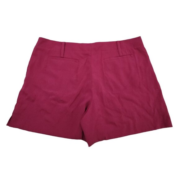 Theory NWT Pleated Silk Shorts Sherlyn Rum Punch Pocket Purple Pink 10 - Picture 2 of 4